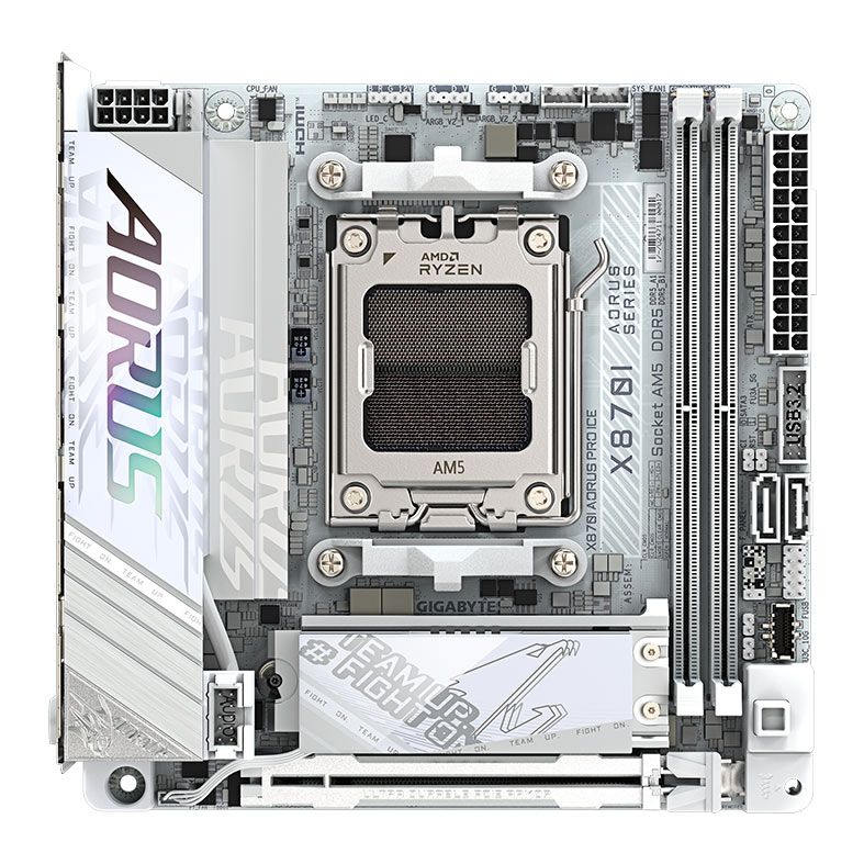 Placa Mae Gigabyte X870I Aorus Pro Ice, DDR5, Socket AMD AM5, Mini-ITX, Chipset AMD X870, X870I-AORUS-PRO-ICE