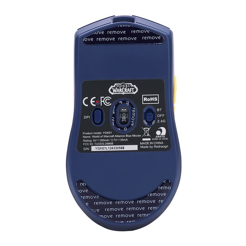Mouse Redragon King Pro Aliança World of Warcraft, 26000DPI, 5 Botoes, Azul, YGK01-BL