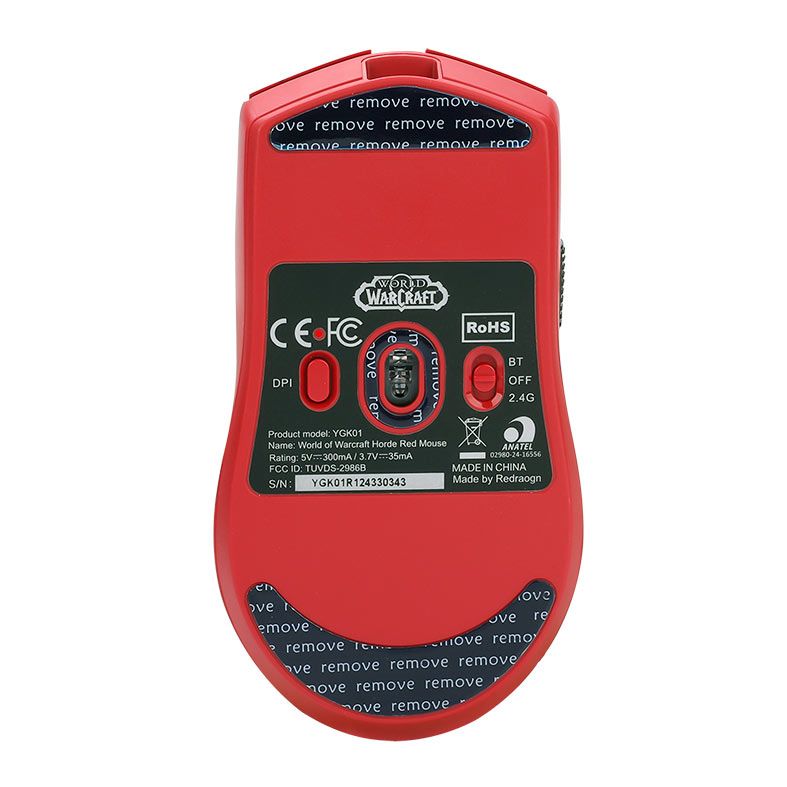 Mouse Redragon King Pro Horda World of Warcraft, 26000DPI, 5 Botoes, Vermelho, YGK01-RD