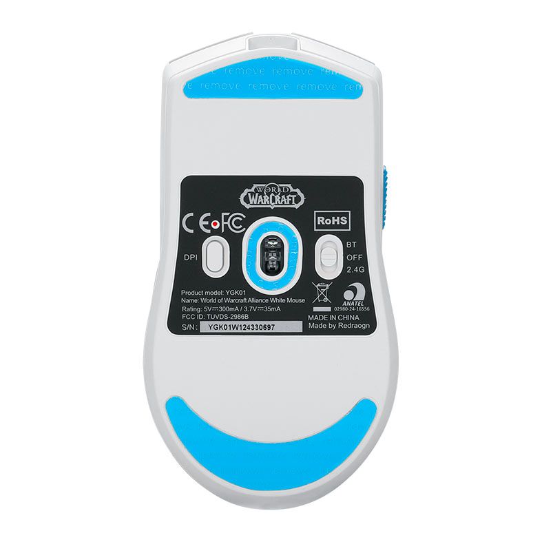 Mouse Redragon King Pro Aliança World of Warcraft, 26000DPI, 5 Botoes, Branco, YGK01-WH