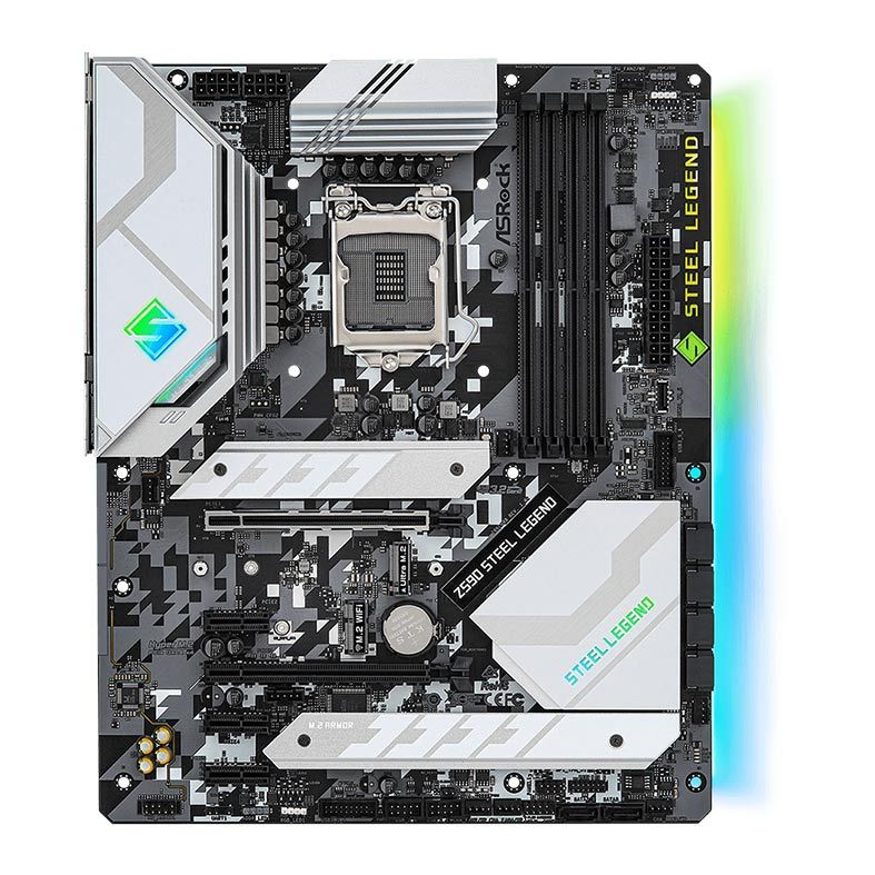 Placa Mae ASRock Z590 Steel Legend, DDR4, Socket LGA1200, ATX, Chipset Intel Z590, Z590 STEEL LEGEND
