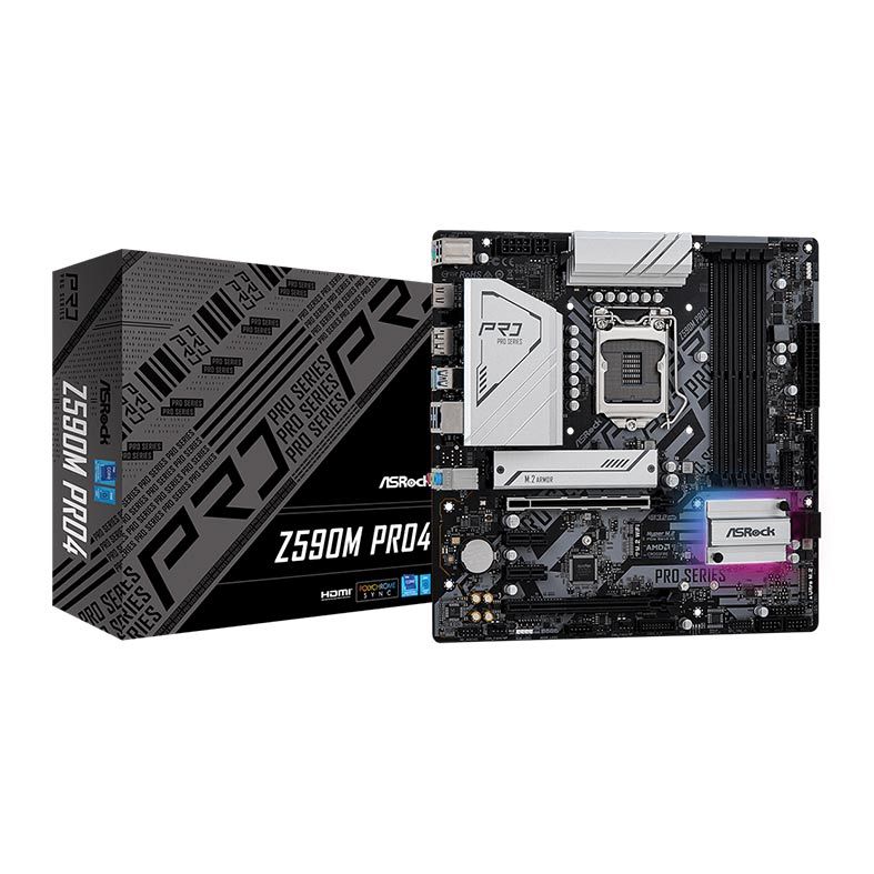 Placa Mae ASRock Z590M Pro4, DDR4, Socket LGA1200, M-ATX, Chipset Intel Z590, Z590M PRO4
