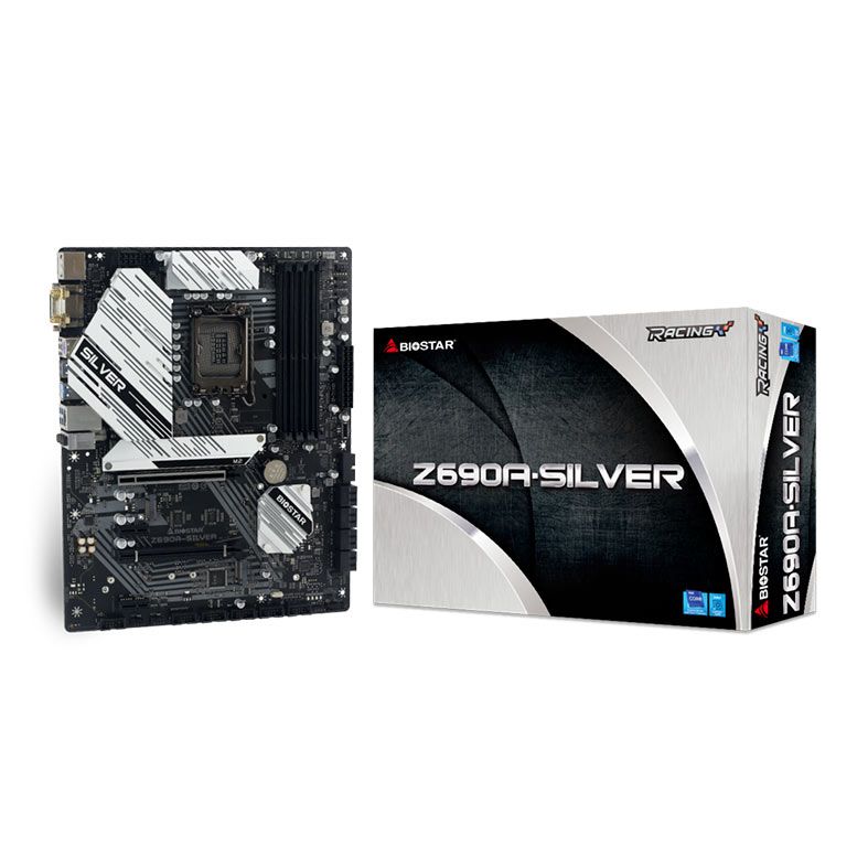 OPENBOX Placa Mae Biostar Z690A Silver Racing, DDR4, Socket LGA1700, ATX, Chipset Intel Z690, Z690A-SILVER