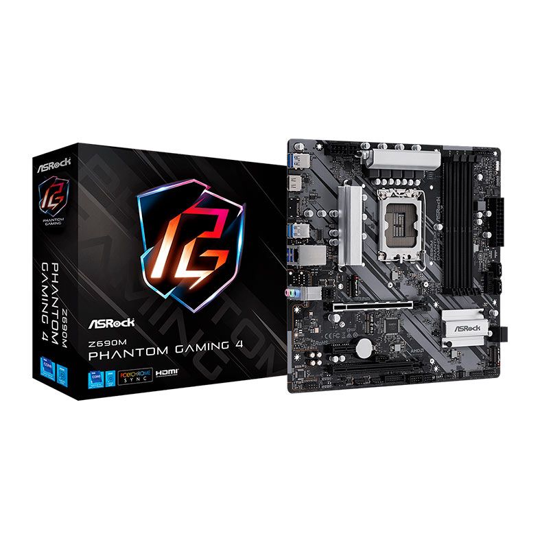 Placa Mae ASRock Z690M Phantom Gaming 4, DDR4, Socket LGA1700, M-ATX, Chipset Intel Z690, Z690M PHANTOM GAMING 4