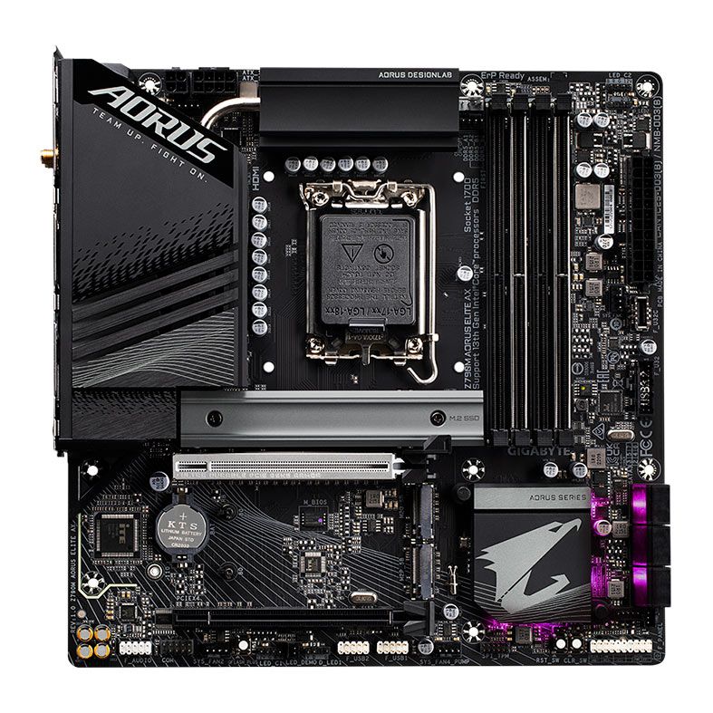 Placa Mae Gigabyte Z790M Aorus Elite AX, WiFi, DDR5, LGA 1700, M-ATX, Chipset Intel Z790, Z790M-AORUS-ELITE-AX