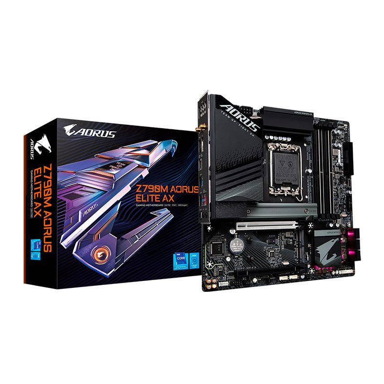 Placa Mae Gigabyte Z790M Aorus Elite AX, WiFi, DDR5, LGA 1700, M-ATX, Chipset Intel Z790, Z790M-AORUS-ELITE-AX