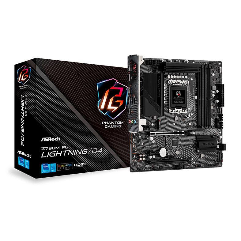 Placa Mae AsRock Z790M PG Lightning D4, DDR4, Socket LGA 1700, M-ATX, Chipset Intel Z790, Z790MPG-LIGHTNING