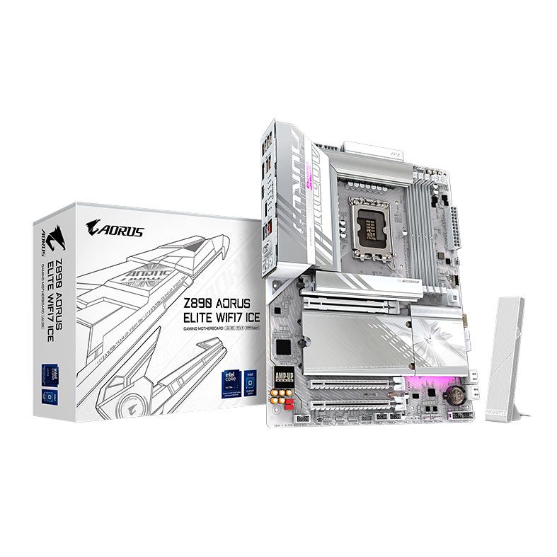 Placa Mae Gigabyte Z890 Aorus Elite WIFI 7 ICE, DDR5, LGA1851, ATX, Chipset Intel Z890, Z890-A-ELITE-WF7-ICE