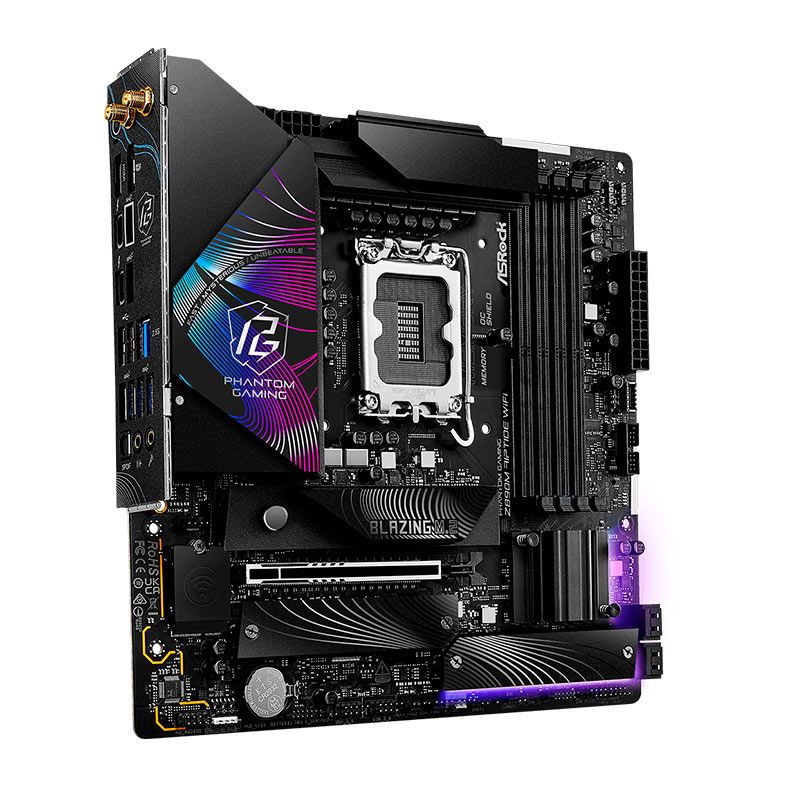Placa Mae AsRock PG Z890M Riptide WiFi, DDR5, LGA1851, M-ATX, Chipset Intel Z890, Z890M-RIPTIDE-WIFI