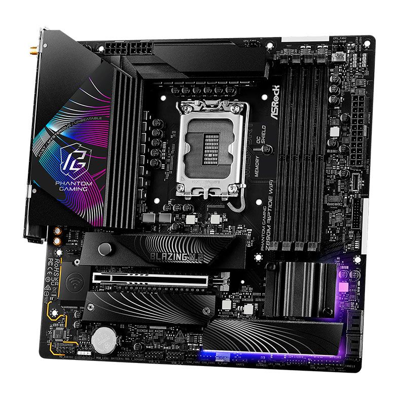 Placa Mae AsRock PG Z890M Riptide WiFi, DDR5, LGA1851, M-ATX, Chipset Intel Z890, Z890M-RIPTIDE-WIFI