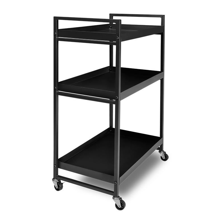 Carrinho Organizador Multiuso Zinnia Allure Slim ZO3, Preto, ZNC