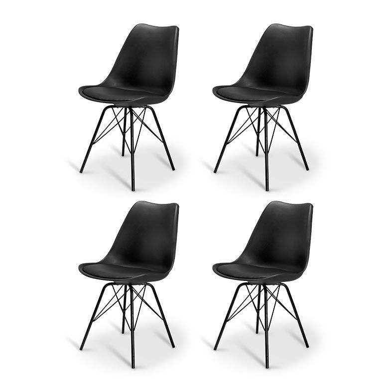 Kit Mesa de Jantar Quadrada 80cm + 4 Cadeiras de Jantar Eames