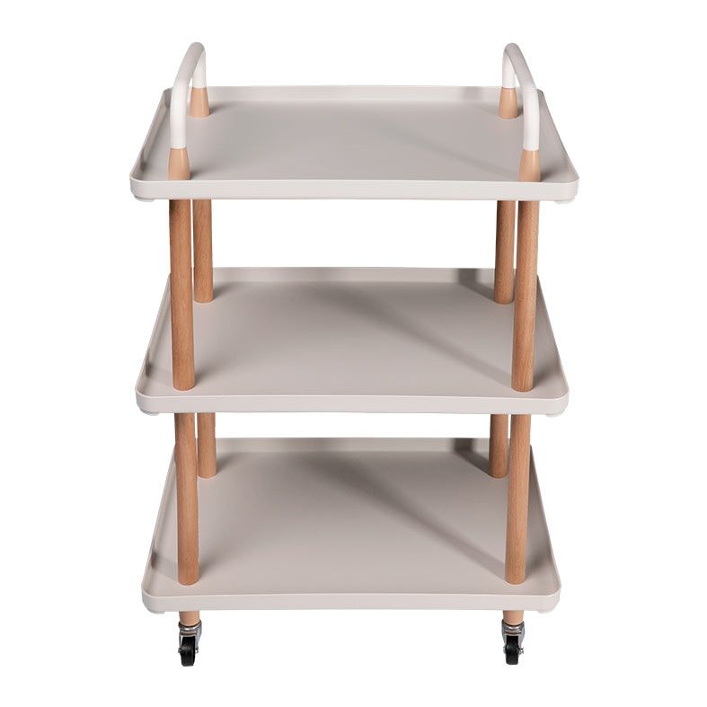 Carrinho Organizador Multiuso Zinnia Kyoto ZO6, Branco e Madeira