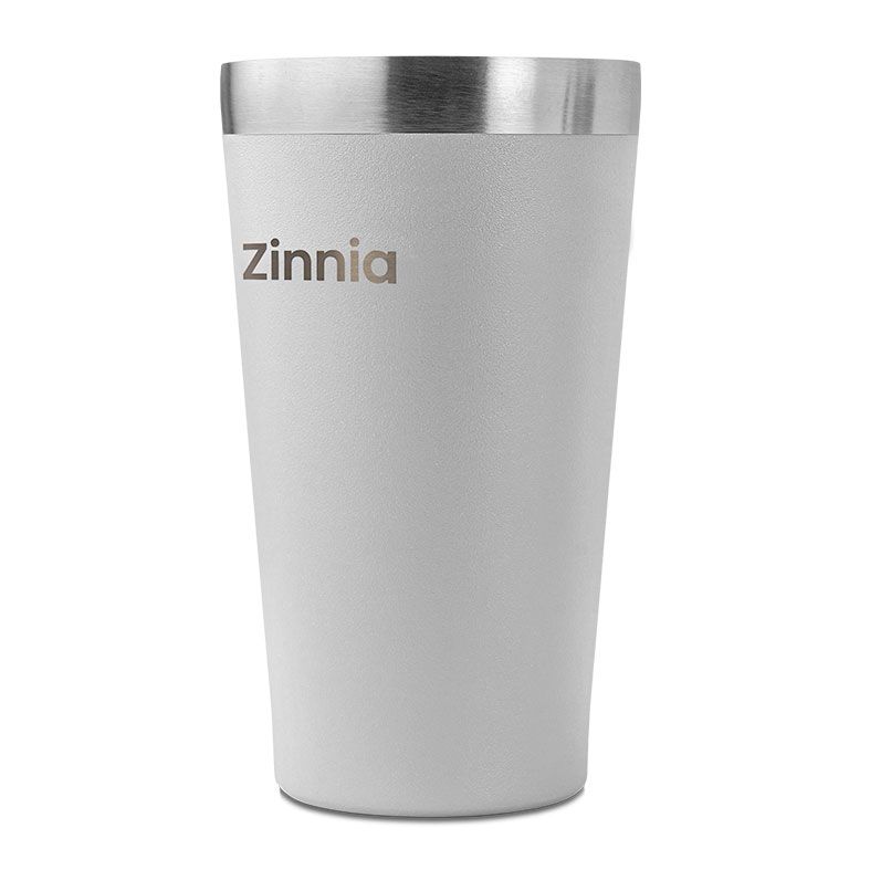 Copo Termico Zinnia ZR90, 473ml, Sem Tampa, Branco, ZNC-ZR90-WH01
