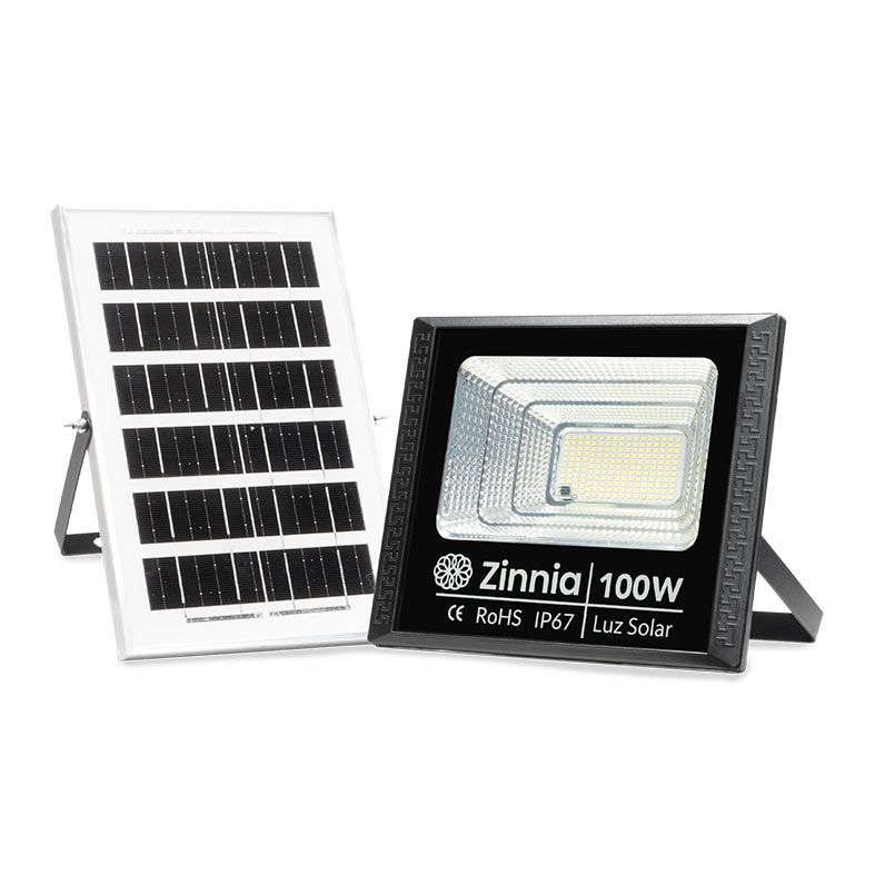 Refletor Solar Zinnia ZRS100, Led, 100W, Bateria 5000Mah, Com Controle Remoto, IP67, ZNE-ZRS100V2-01