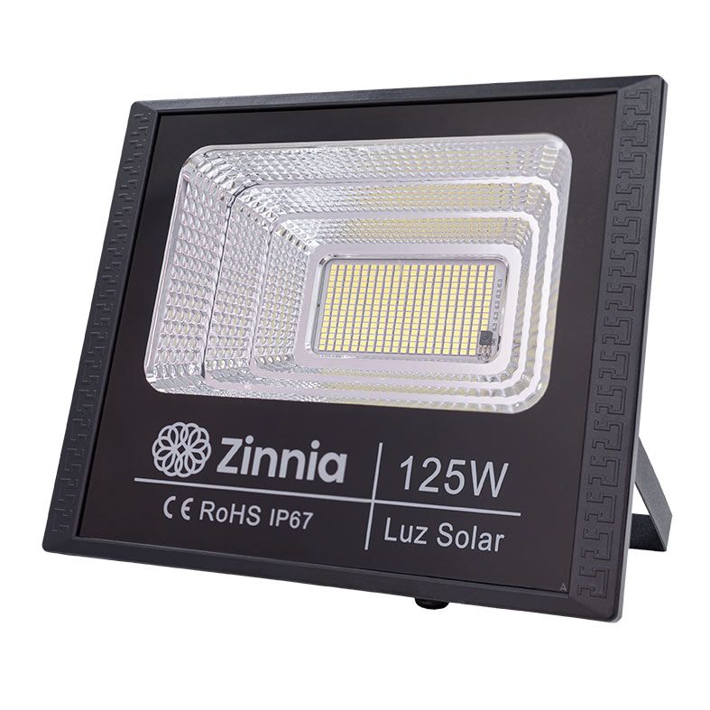 Refletor Solar Zinnia ZRS125, Led, 125W, Bateria 8000Mah, Com Controle Remoto, IP67, ZNE-ZRS125-01