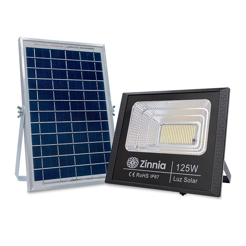 Refletor Solar Zinnia ZRS125, Led, 125W, Bateria 8000Mah, Com Controle Remoto, IP67, ZNE-ZRS125-01