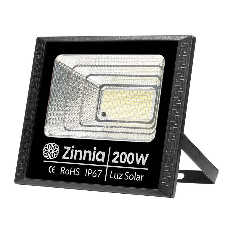 Refletor Solar Zinnia ZRS200, Led, 200W, Bateria 6000Mah, Com Controle Remoto, IP67, ZNE-ZRS200V2-01