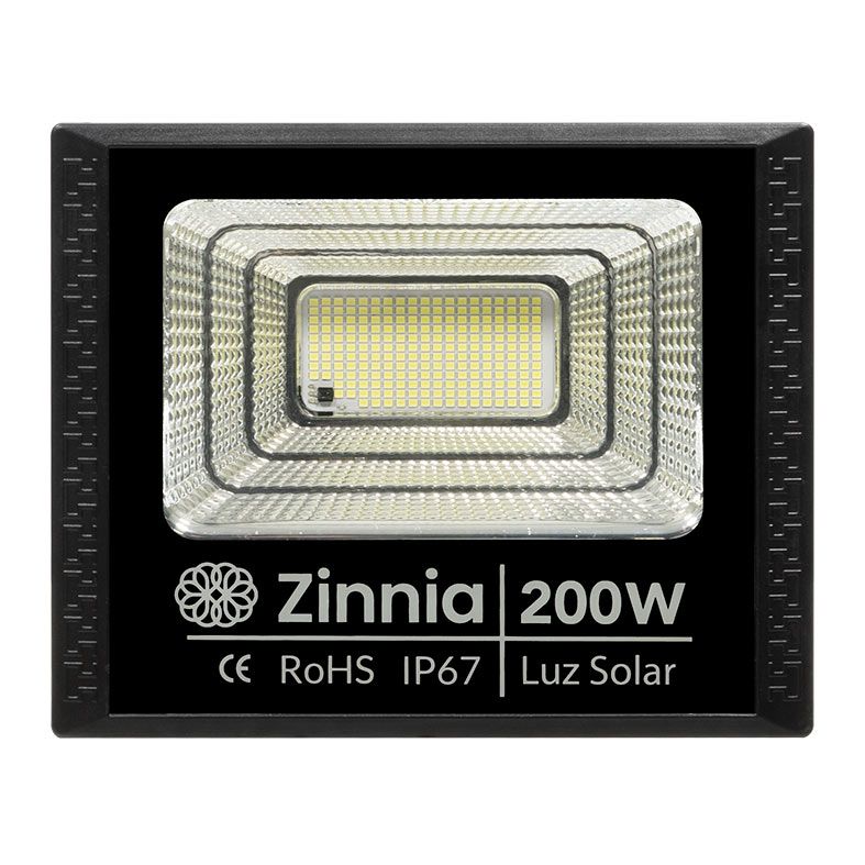 Refletor Solar Zinnia ZRS200, Led, 200W, Bateria 6000Mah, Com Controle Remoto, IP67, ZNE-ZRS200V2-01