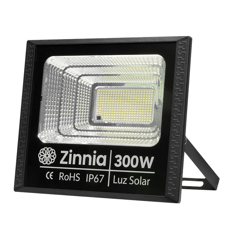Refletor Solar Zinnia ZRS300, Led, 300W, Bateria 11000Mah, Com Controle Remoto, IP67, ZNE-ZRS300V2-01