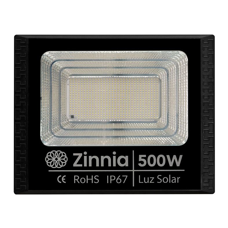 Refletor Solar Zinnia ZRS500, Led, 500W, Bateria 16000Mah, Com Controle Remoto, IP67, ZNE-ZRS500V2-01