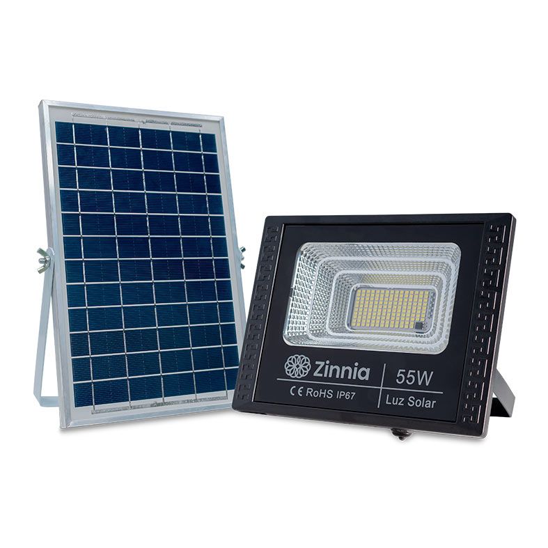 Refletor Solar Zinnia ZRS55, Led, 55W, Bateria 4000Mah, Com Controle Remoto, IP67, ZNE-ZRS55-01
