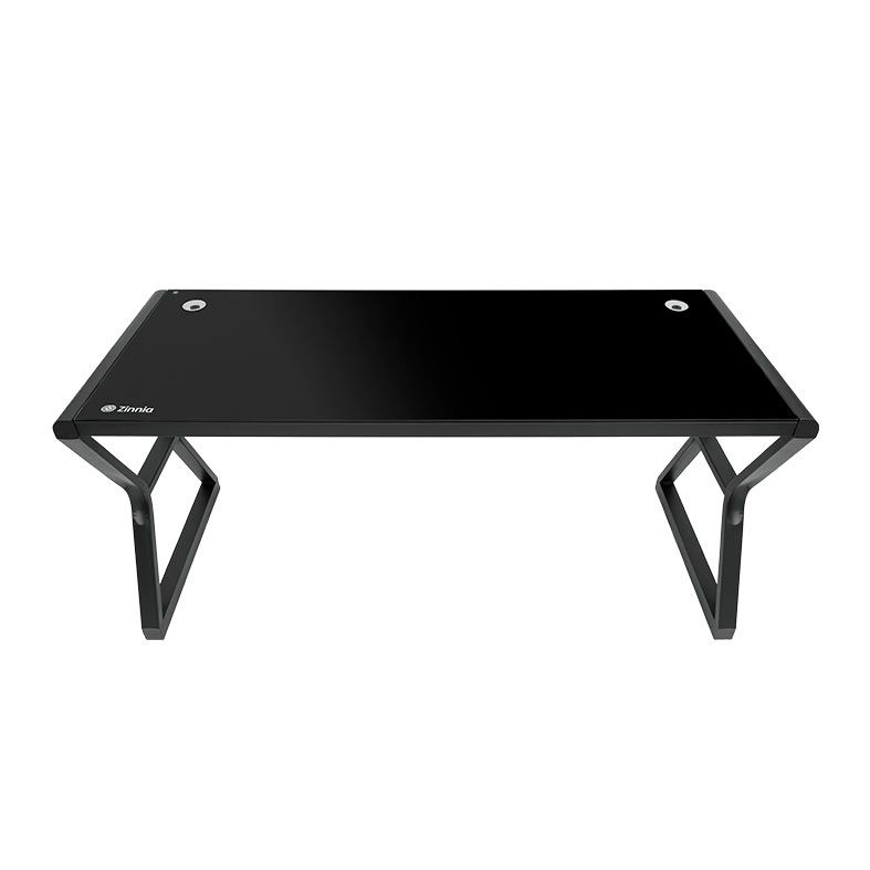 Mesa para Escritório Zinnia Aurea A160, Vidro Temperado, 160cm, Preto, ZNO-ARA-BK02