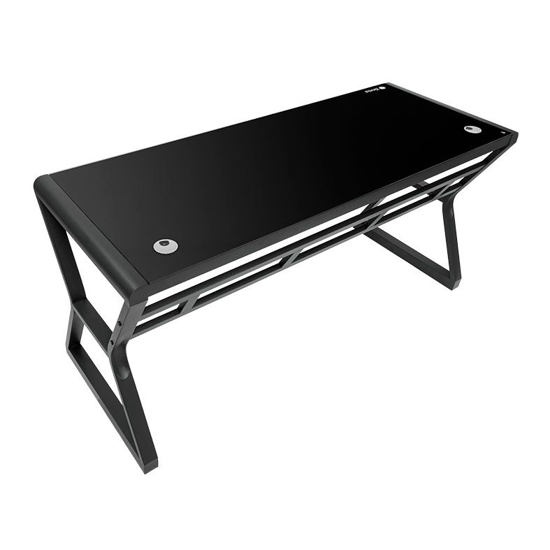 Mesa para Escritório Zinnia Aurea A160, Vidro Temperado, 160cm, Preto, ZNO-ARA-BK02
