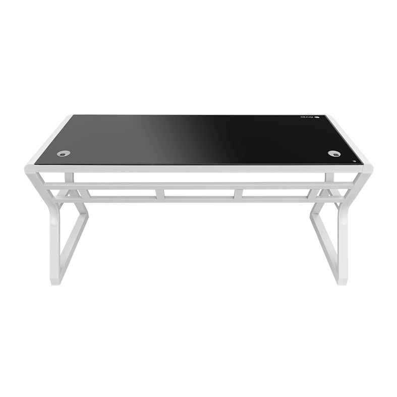 Mesa para Escritório Zinnia Aurea A160, Vidro Temperado, 160cm, Branco, ZNO-ARA-WT02
