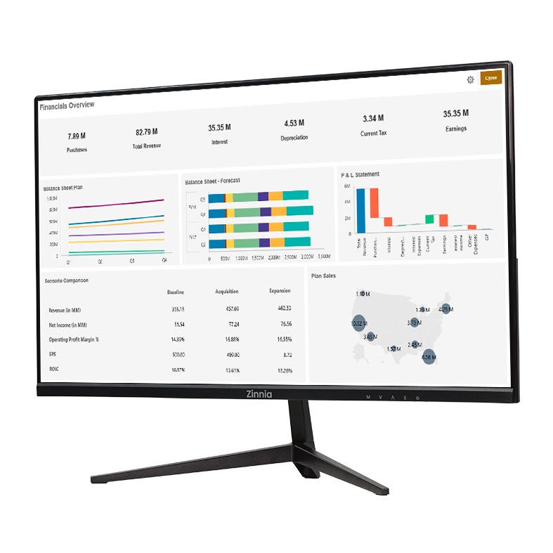 Monitor Zinnia Delfos DF24, 24 Pol VA, FHD, sRGB 90, 75Hz, VGA/HDMI, ZNO-DFO24-BL01