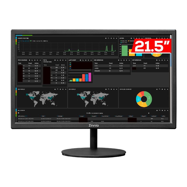 Monitor Zinnia Delfos E21.5, 21.5 Pol, TN, FHD, sRGB 94, 75Hz, HDMI/VGA, ZNO-DLFE215-BL01