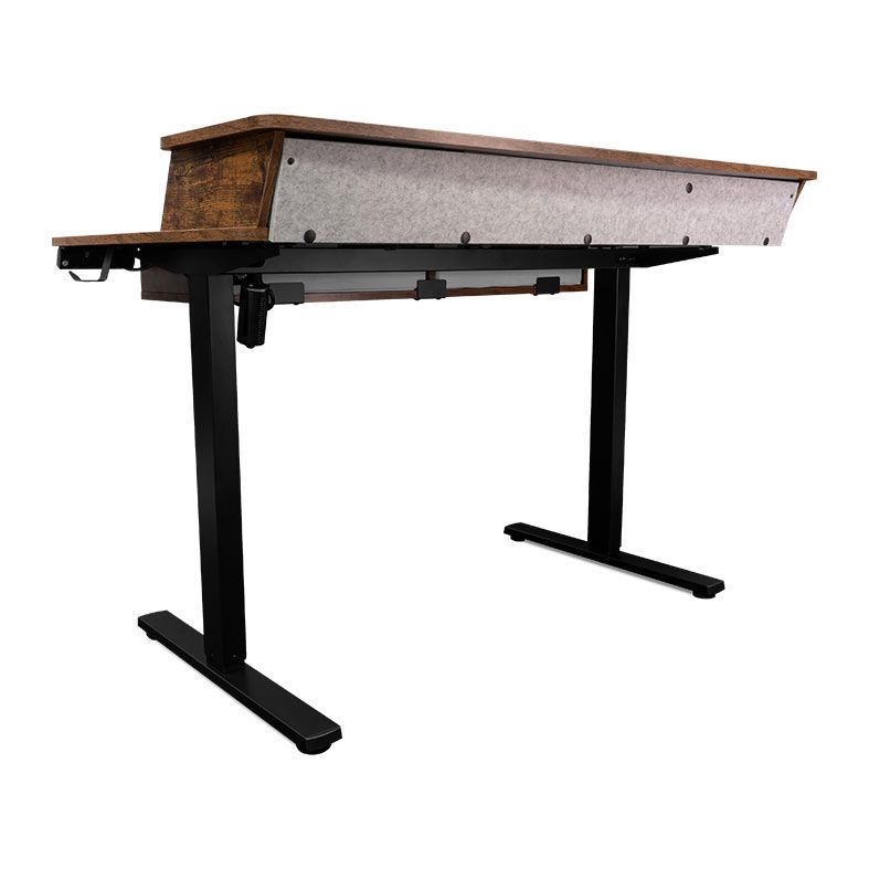 Mesa Zinnia Florium, 120cm, Com Regulagem de Altura, 4 Gavetas, Castanho Rustico, ZNO-FLRM-WD01