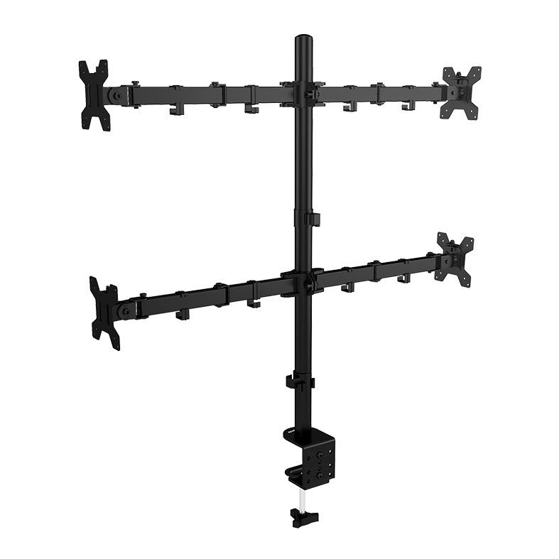Suporte Articulado Para Quatro Monitores Zinnia TMS 400, 13 Pol. a 27 Pol., Preto, ZNO-TMS400-BL01