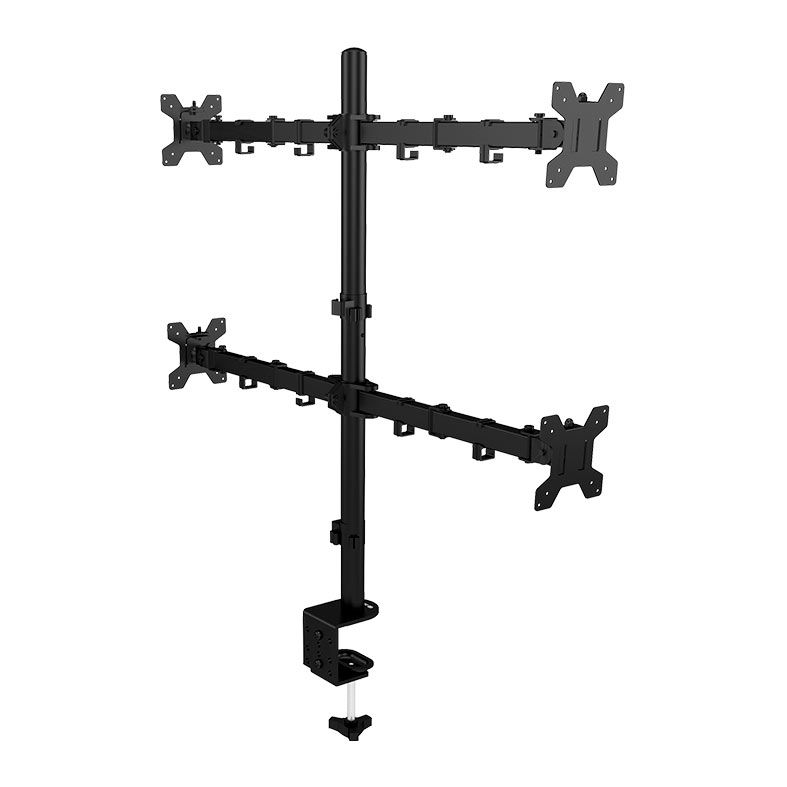 Suporte Articulado Para Quatro Monitores Zinnia TMS 400, 13 Pol. a 27 Pol., Preto, ZNO-TMS400-BL01