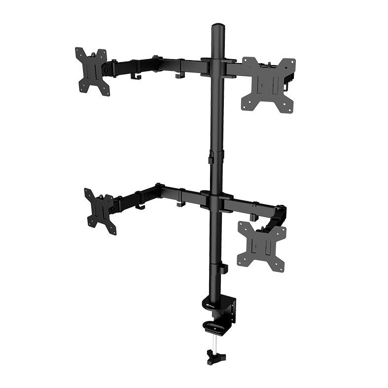 Suporte Articulado Para Quatro Monitores Zinnia TMS 400, 13 Pol. a 27 Pol., Preto, ZNO-TMS400-BL01