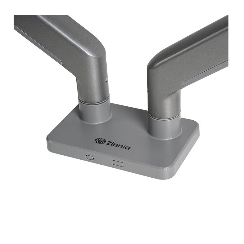 Suporte Articulado Com Pistão a Gas Para Dois Monitores Zinnia Nimbo 200N PRO, 17 Pol. a 45 Pol., Preto, ZNO-ZB200PRO-BK01