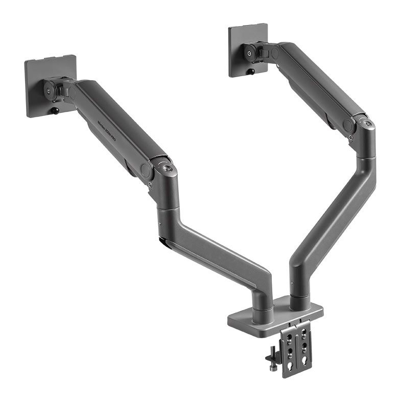Suporte Articulado Com Pistão a Gas Para Dois Monitores Zinnia Nimbo 200N PRO, 17 Pol. a 45 Pol., Preto, ZNO-ZB200PRO-BK01