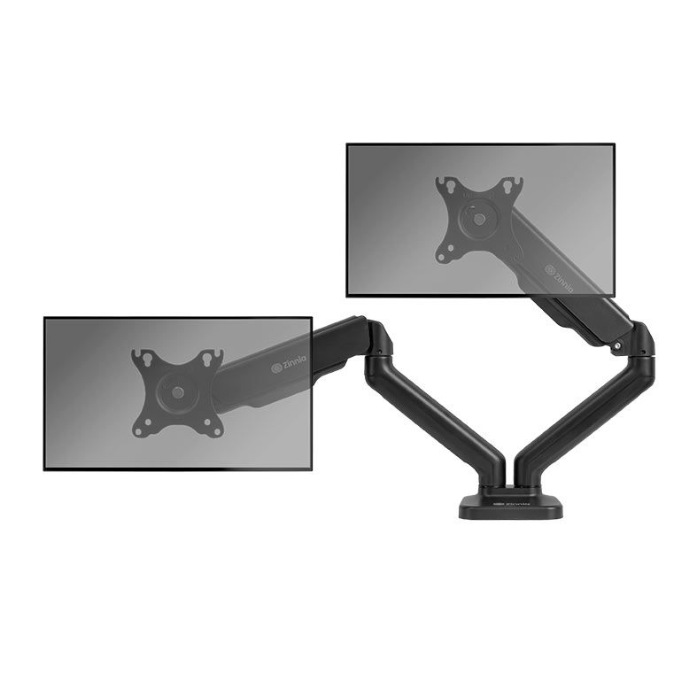Suporte Articulado Com Pistao a Gas Para Dois Monitores Zinnia Nimbo 200N, 17 Pol. a 32 Pol., Preto, ZNO-ZBO200N-BK01