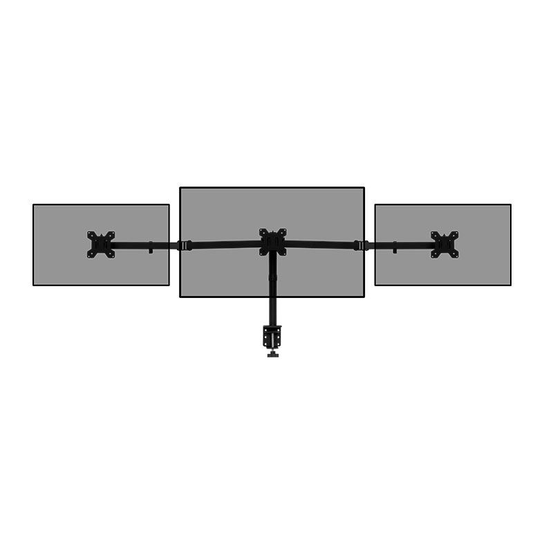 Suporte Articulado Para 3 Monitores Zinnia Nimbo 300, 10 Pol. A 32 Pol., Preto, ZNO-ZBO300-BK01