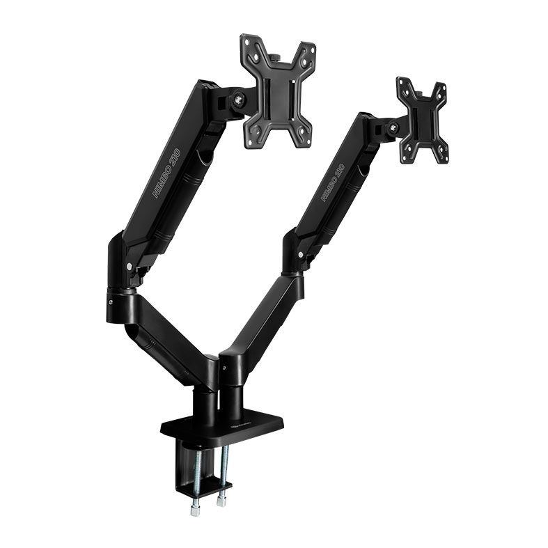 Suporte Articulado Para Dois Monitores Zinnia Nimbo 210, 13 Pol. a 32 Pol., Preto, ZNO-ZNNBO210-BK01