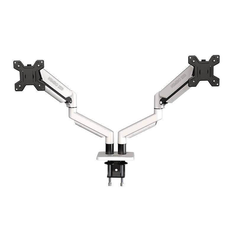 Suporte Articulado Para Dois Monitores Zinnia Nimbo 210, 13 Pol. a 32 Pol., Branco, ZNO-ZNNBO210-WH01