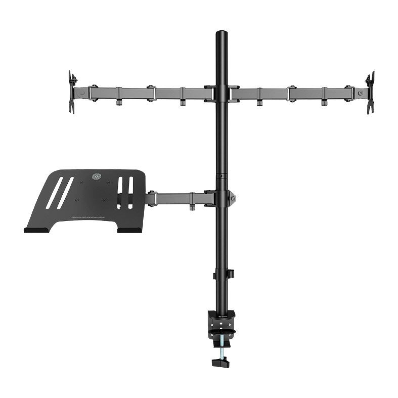 Suporte Articulado Para Notebook e Dois Monitores Zinnia SNT20, 13 Pol. a 27 Pol., Preto, ZNO-ZSNT20-BL01