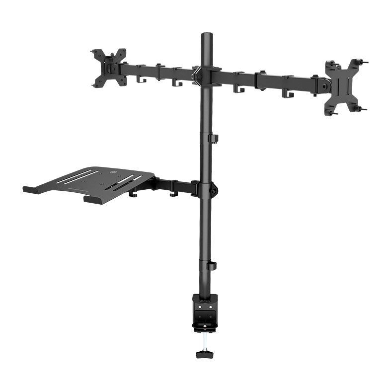 Suporte Articulado Para Notebook e Dois Monitores Zinnia SNT20, 13 Pol. a 27 Pol., Preto, ZNO-ZSNT20-BL01