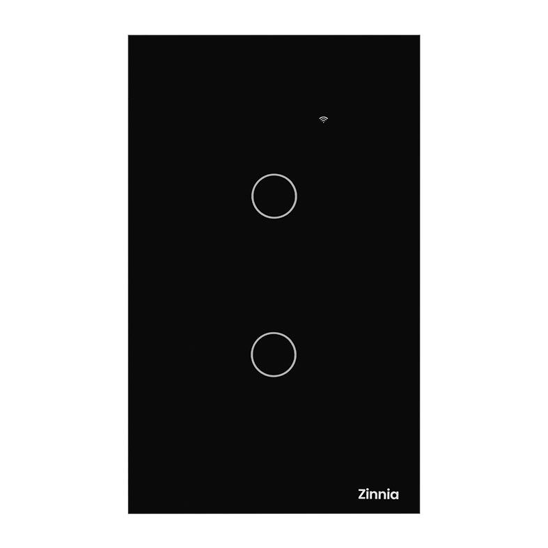 Interruptor Smart Zinnia, 2 Botoes, 10A, 2 Botoes, 50/60Hz, Preto, ZNS-I2B-BK01