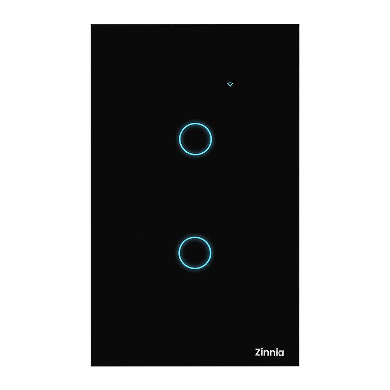 Interruptor Smart Zinnia, 2 Botoes, 10A, 2 Botoes, 50/60Hz, Preto, ZNS-I2B-BK01