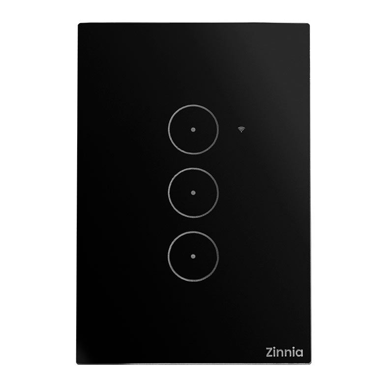 Interruptor Smart Zinnia, 3 Botoes, 10A, 50/60Hz, Preto, ZNS-I3B-BK01 ...