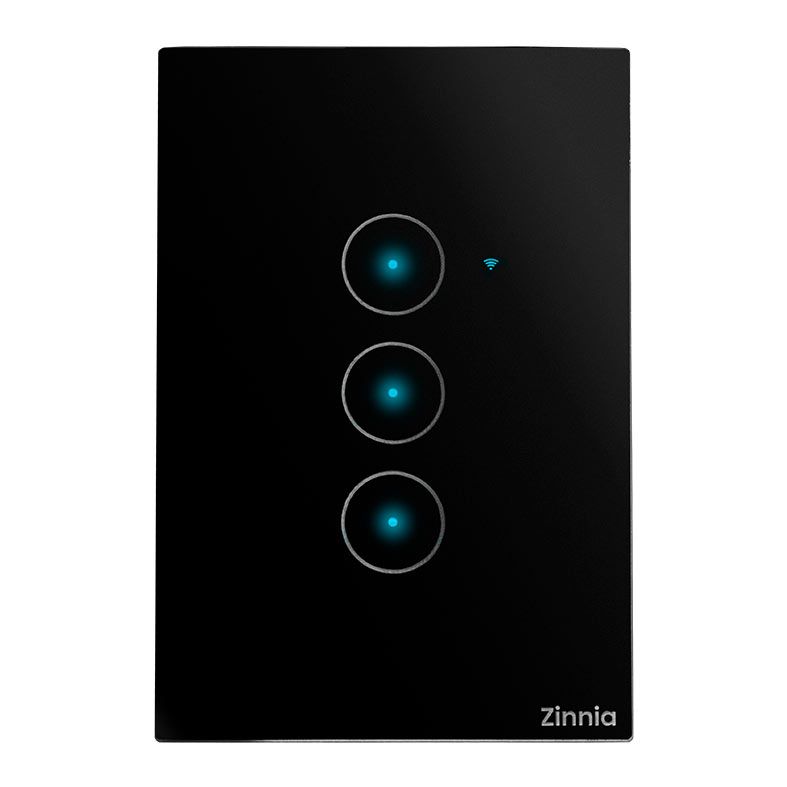 Interruptor Smart Zinnia, 3 Botoes, 10A, 50/60Hz, Preto, ZNS-I3B-BK01 ...