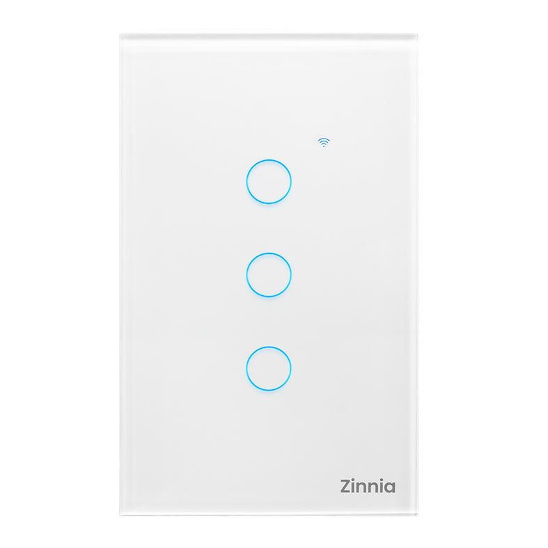Interruptor Smart Zinnia, 3 Botoes, 10A, 50/60Hz, Branco, ZNS-I3B-WH01
