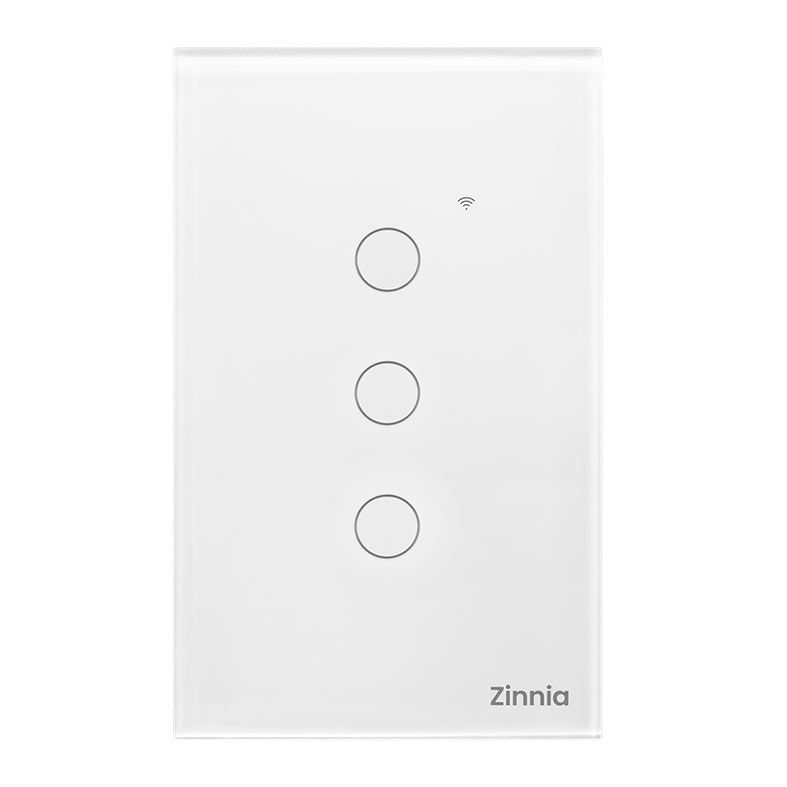 Interruptor Smart Zinnia, 3 Botoes, 10A, 50/60Hz, Branco, ZNS-I3B-WH01