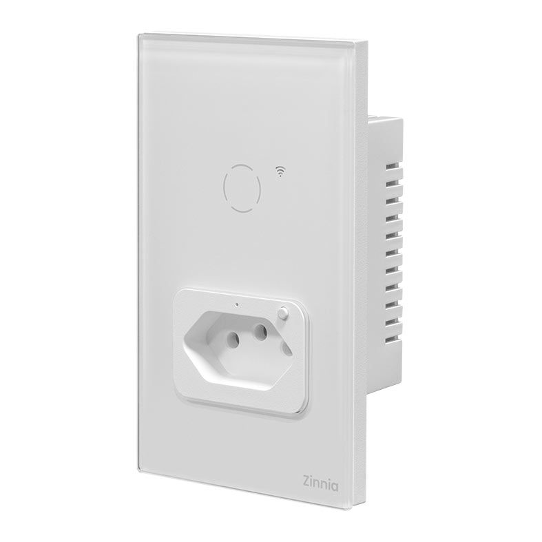 Interruptor Smart com Tomada Zinnia, 10A, 50/60Hz, Branco, ZNS-IT1-WH01